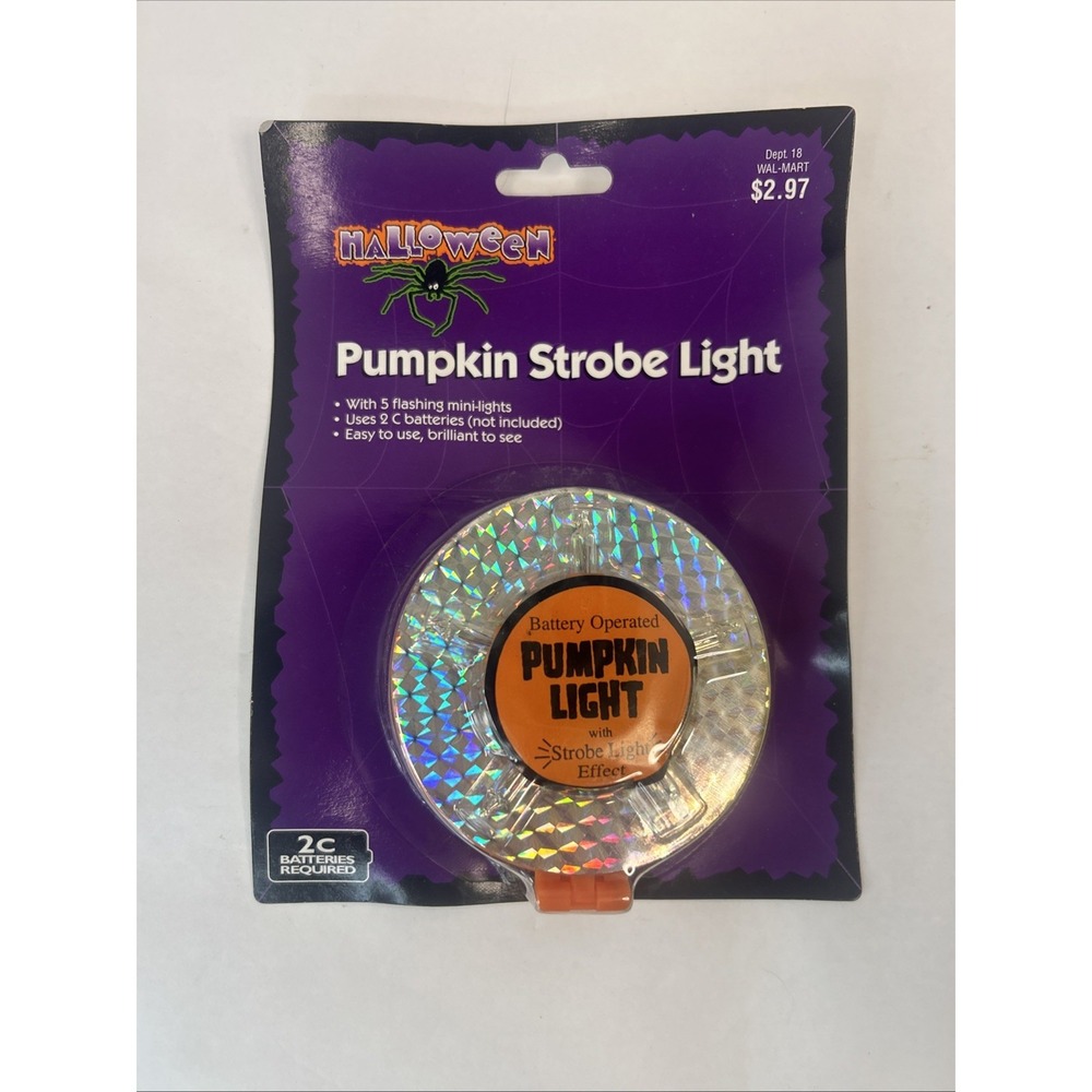 Vintage Halloween Pumpkin Strobe Light NOS